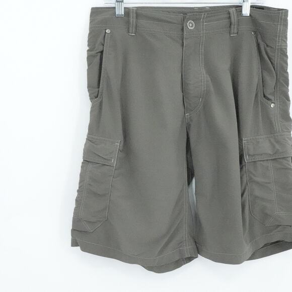 Kuhl Cargo Shorts Mens 32 Gray Quick Dry Hiking Outdoor Stretch Utility Pockets - Picture 4 of 15